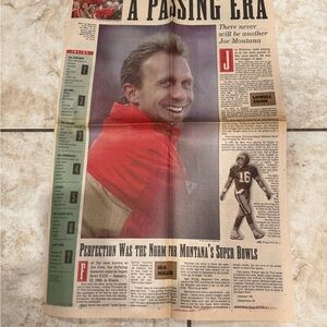 1993 San Francisco Chronicle Joe Montana Retirement